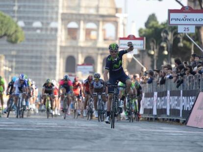 Valverde celebra la victoria en Roma