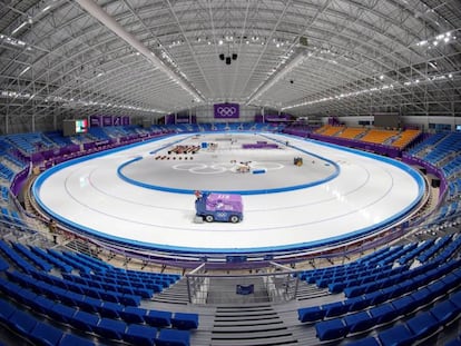 Vista general de la pista de patinaje de velocidad de los Juegos Ol&iacute;mpicos de Invierno de PyeongChang 2018.