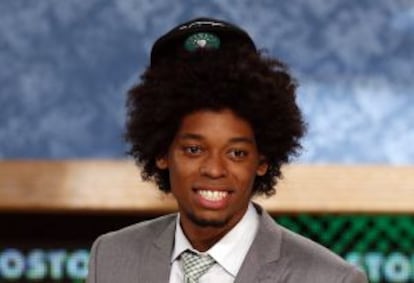 Lucas Nogueira, tras ser elegido por los Celtics en el último draft