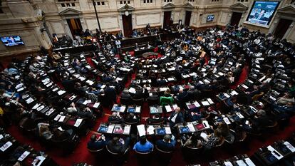 La Cámara de Diputados durante la sesión sobre la Ley Bases, el 27 de junio en Buenos Aires.