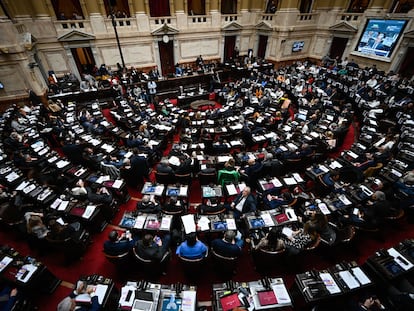 La Cámara de Diputados durante la sesión sobre la Ley Bases, el 27 de junio en Buenos Aires.