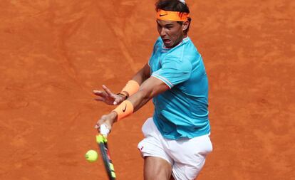 Rafael Nadal, durante el partido ante Auger-Aliassime.