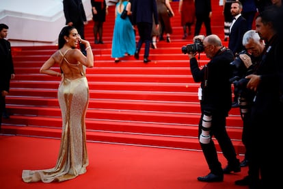 Georgina Rodríguez posa con un espectacular vestido antes de la proyección de 'L'ete dernier', el 25 de mayo en Cannes. 
