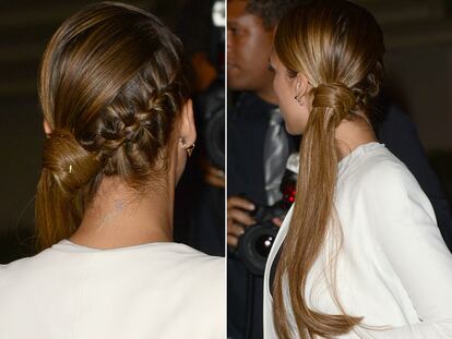 Al detalle: Jessica Alba combina trenzas con look masculino