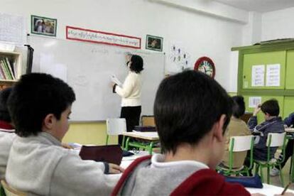 Niños en una escuela pública de Vitoria.