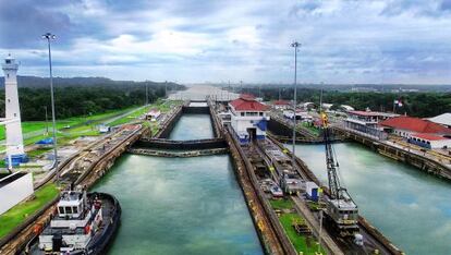 Vista de las esclusas del Canal de Panamá