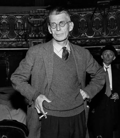 Samuel Beckett, en un ensayo de 'Esperando a Godot' en París en 1961.