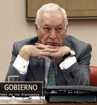 García-Margallo, durante una comparecencia en el Congreso.
