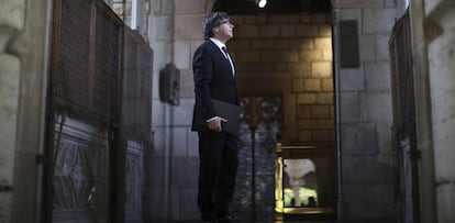 Puigdemont, al Palau de la Generalitat, aquest dimarts.