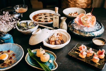 Selección de platos del restaurante OKU Ibiza.