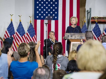 Hillary Clinton em um ato de campanha em Cleveland (Ohio) em 12 de junho de 2016.