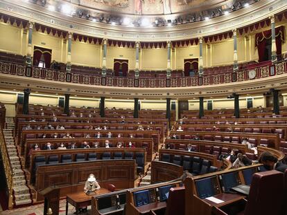Hemiciclo del Congreso de los Diputados durante una sesión plenaria el 1 de octubre de este año.