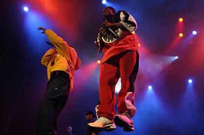 Los miembros de Public Enemy, durante su actuación del sábado en Festimad.