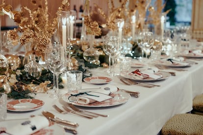 Mesa decorada para la cena de Nochevieja en el Hotel Orfila de Madrid.