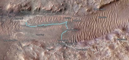 Perseverance ruta en Marte