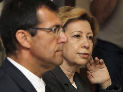 Maria Ant&ograve;nia Munar y Miquel Nadal, durante la tercera jornada del juicio del &#039;caso Maquillaje&#039;.