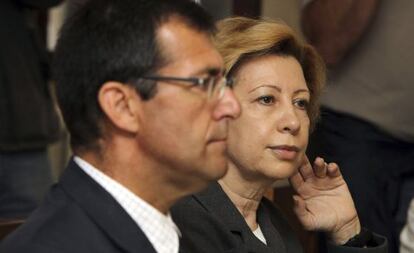 Maria Ant&ograve;nia Munar y Miquel Nadal, durante la tercera jornada del juicio del &#039;caso Maquillaje&#039;.