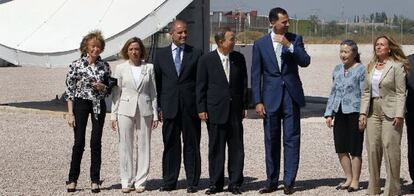 Ban ki-moon, junto a Teresa Fernández de la Vega, Carme Chacón, Francisco Camps, el Príncipe de Asturias y Trinidad Jiménez.