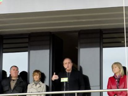 Joseba Egibar se dirige a los asistents al acto del PNV en San Sebastián.