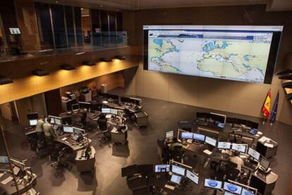 La Sala de Operaciones, uno de los secretos mejor guardados de la Benemérita. Desde aquí se coordina el control y la vigilancia de las fronteras exteriores de la UE.