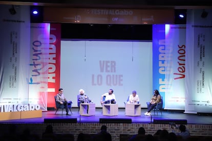Charla ‘Exilio y resistencia: voces del periodismo latinoamericano' en el Festival Gabo 2025, en Bogotá (Colombia), el 25 de julio de 2025.