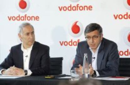 Antonio Coimbra y Francisco Rom&aacute;n, consejero delegado y presidente de Vodafone Espa&ntilde;a, respectivamente.