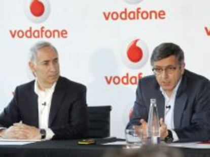 Antonio Coimbra y Francisco Rom&aacute;n, consejero delegado y presidente de Vodafone Espa&ntilde;a, respectivamente.