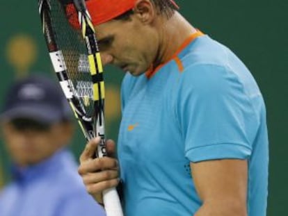 Nadal lamenta la pérdida de un punto ante Feliciano.