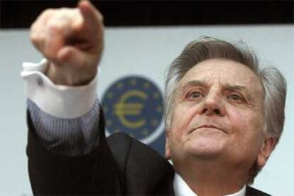 Jean-Claude Trichet, presidente del BCE, en la comparecencia de prensa.