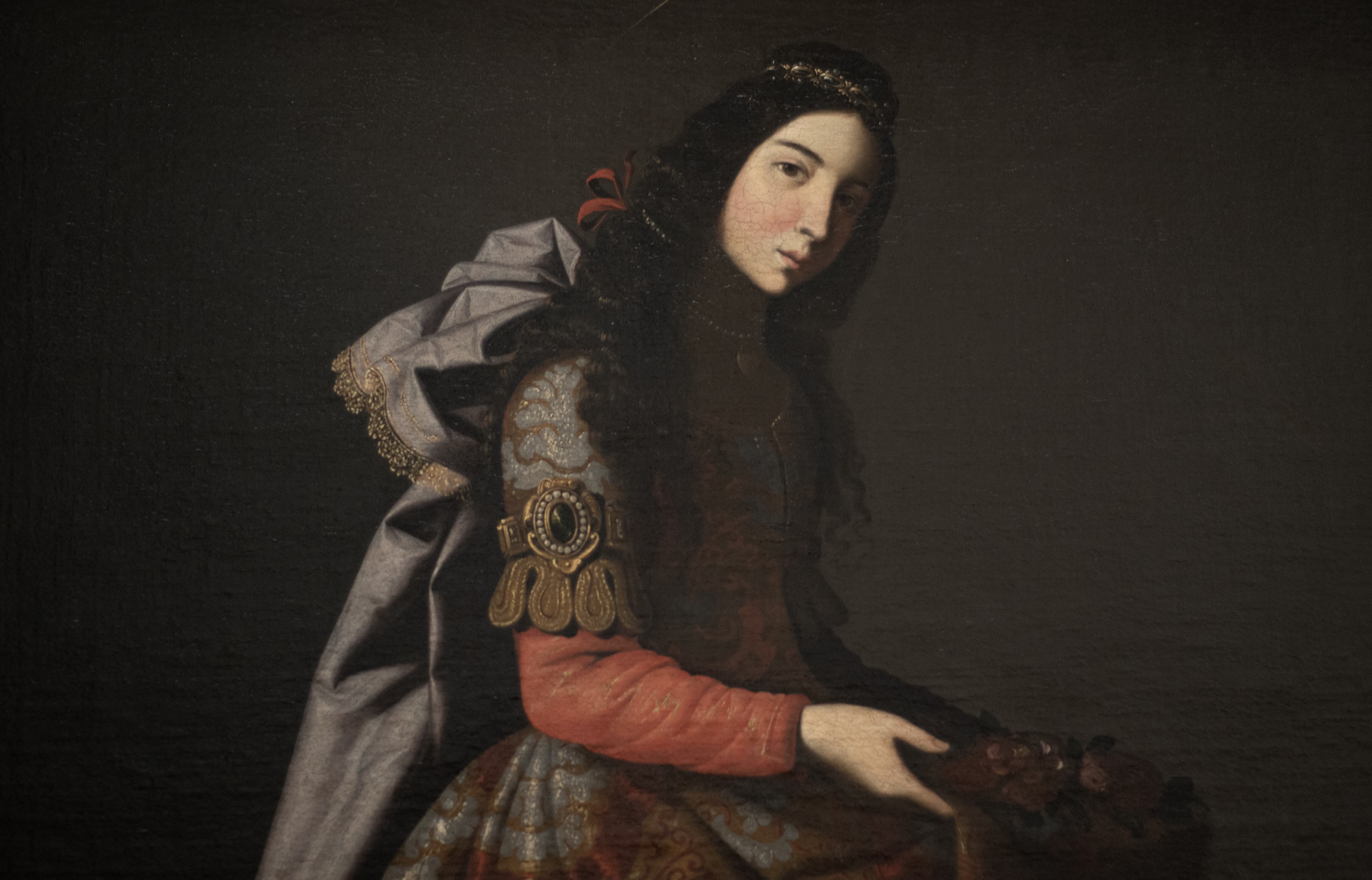 Un detalle del cuadro 'Santa Casilda' (ca. 1630-1635) de Francisco de Zurbarán, realizado en óleo sobre tela.