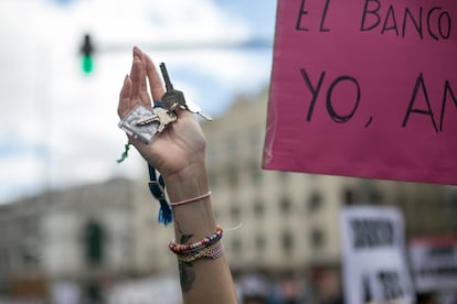 Imagen de la manifestación por el derecho a la vivienda, en Madrid, el 5 de abril de 2025.