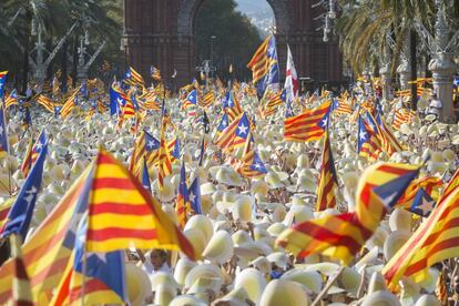 Imatge de la manifestació a l'Arc de Triomf.