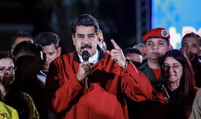 Nicol&aacute;s Maduro celebra los resultados electorales de las elecciones a la Asamblea Constituyente.