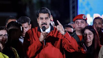 Nicol&aacute;s Maduro celebra los resultados electorales de las elecciones a la Asamblea Constituyente.