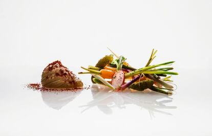 Espuma de humus y vinagres.