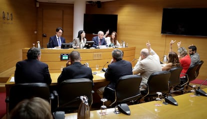 Reunión de la comisión de investigación de la dana del 29 de octubre en las Corts Valencianes en Valencia