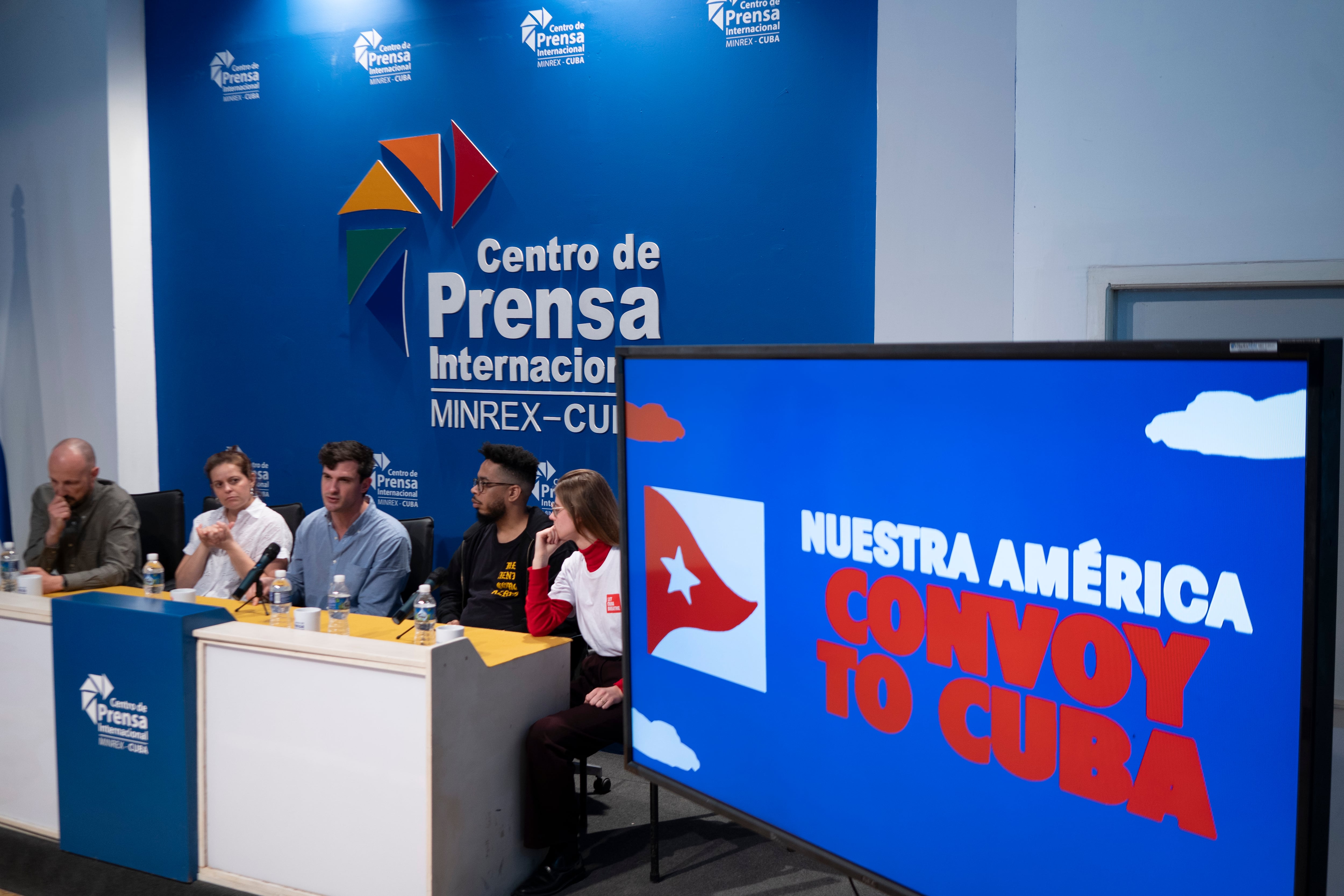 Conferencia de prensa con representantes del Convoy Nuestra América.