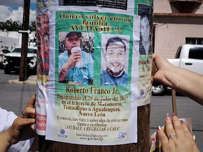 Brigada de búsqueda por Roberto Franco Jr. encabezada por sus familiares en abril de 2025.