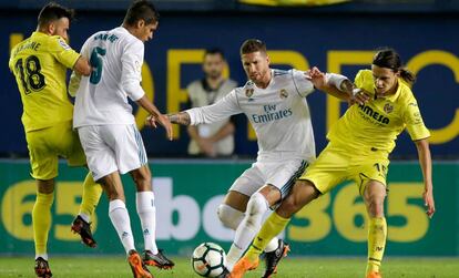 Un partido de LaLiga Santander entre el Villareal y el Real Madrid la pasada temporada.