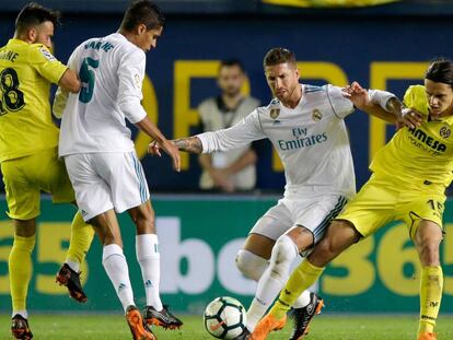 Un partido de LaLiga Santander entre el Villareal y el Real Madrid la pasada temporada.