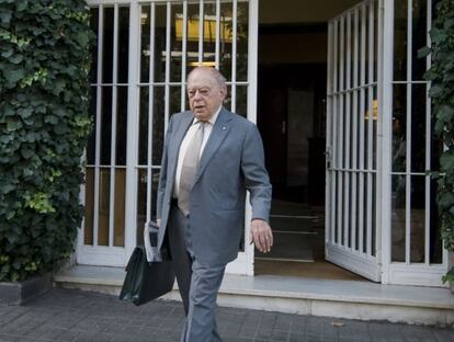 Jordi Pujol saliendo de su casa de Barcelona la semana pasada.