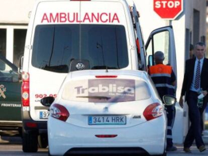 Ashya King arrives at Málaga airport inside an ambulance.