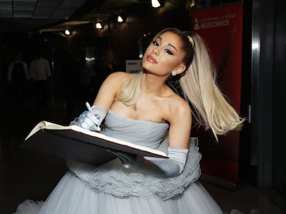 LOS ANGELES, CALIFORNIA - JANUARY 26: Ariana Grande is seen at the GRAMMY Charities Signings during the 62nd Annual GRAMMY Awards at STAPLES Center on January 26, 2020 in Los Angeles, California. (Photo by Robin Marchant/Getty Images for The Recording Academy)