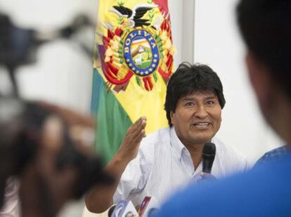 Morales habla en Santa Cruz el pasado jueves