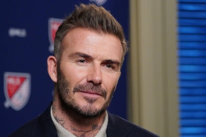 David Beckham, durante una entrevista en Manhattan en febrero de 2020.