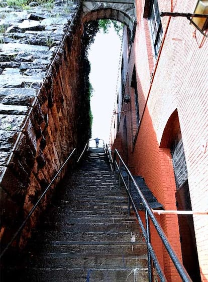 Escaleras donde se filmó el final de la película.