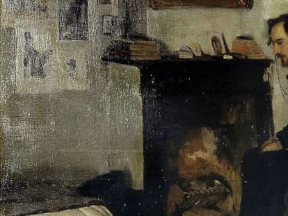 El compositor de las &#039;Vexations&#039;, retratado en un cuadro de Santiago Rusi&ntilde;ol. 