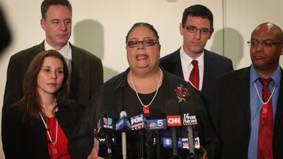 Karen Lewis, presidenta de la Uni&oacute;n de Porfesores de Chicago.