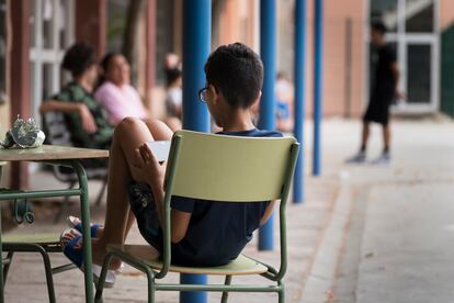 Patio de un instituto en Cataluña.