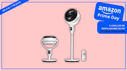 Artículo de EL PAÍS Escaparate sobre los mejores descuentos en ventiladores de pie en Prime Day de Amazon.